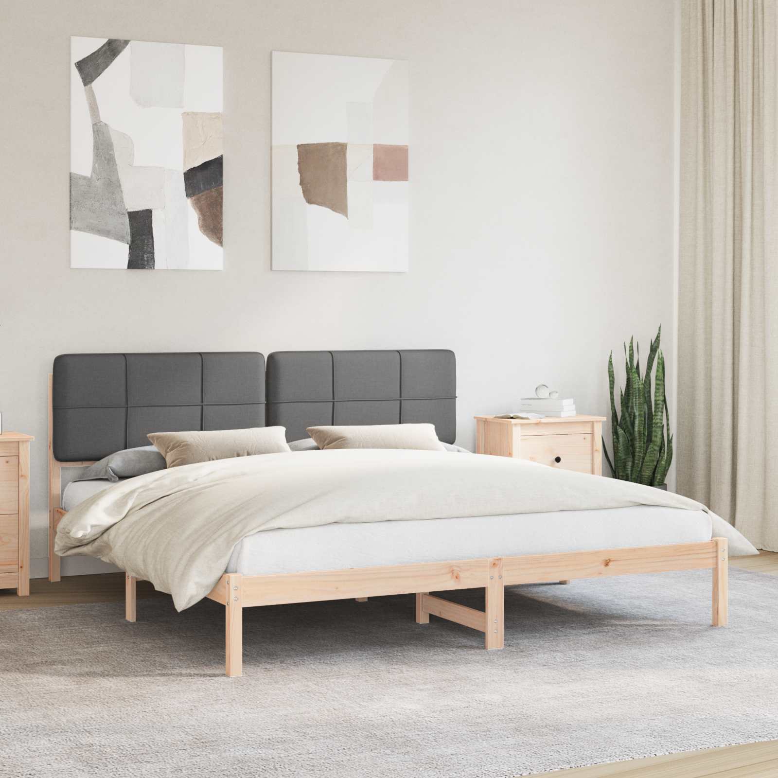 Letto con Testiera Rivestita Grigio scuro 180 x 200 cm | homemem39