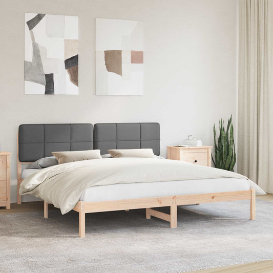 Letto con Testiera Rivestita Grigio scuro 180 x 200 cm | homemem39