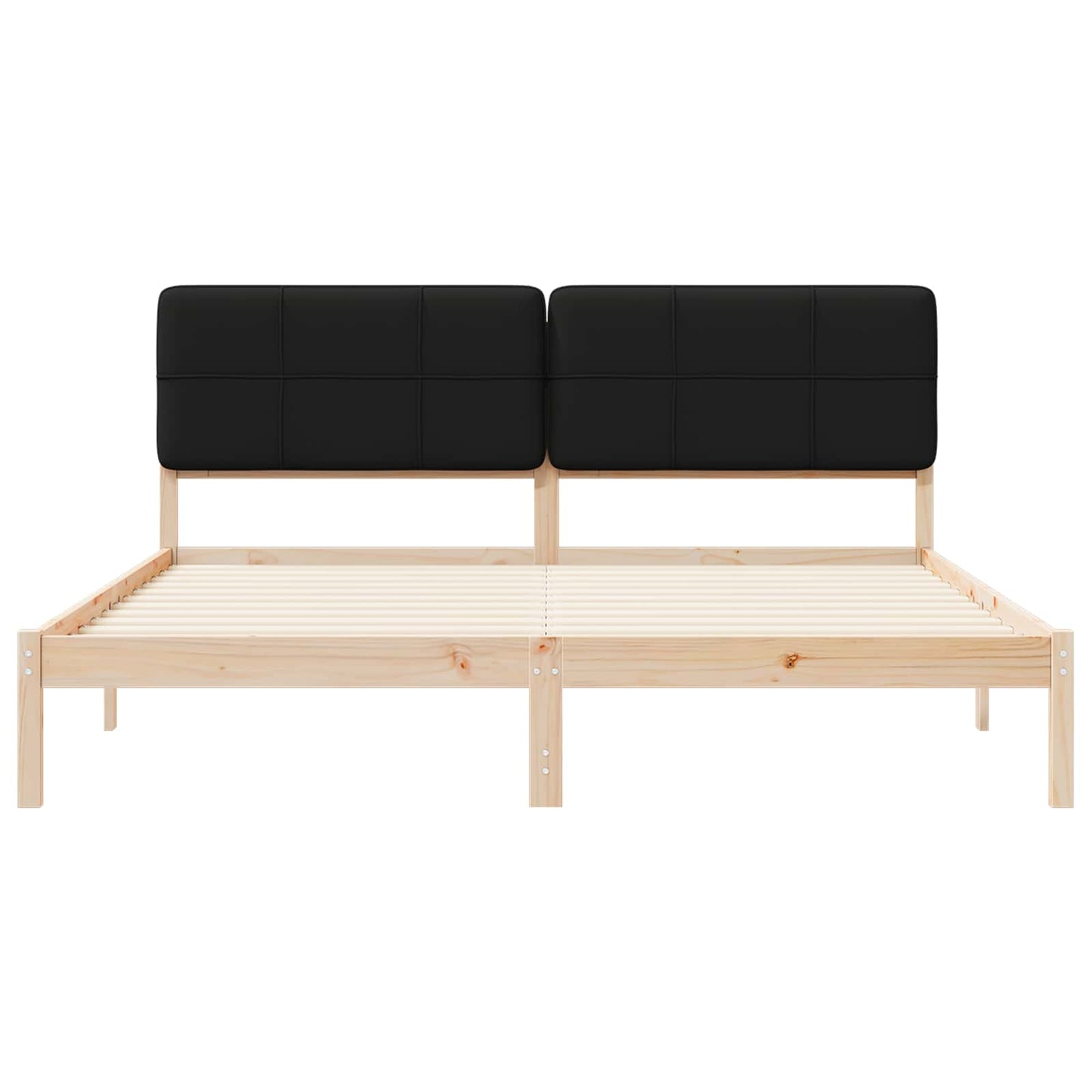 Letto con Testiera Rivestita Nero 180 x 200 cm Pino massello | homemem39