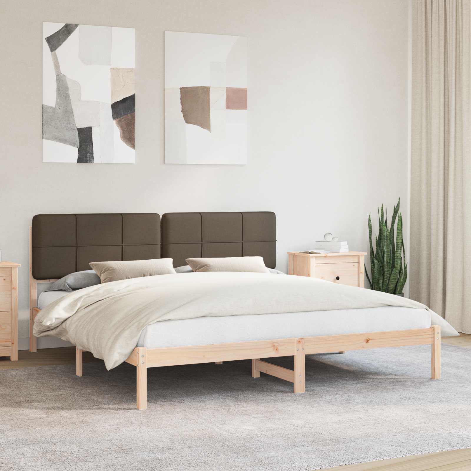 Letto con Testiera Rivestita Talpa 180 x 200 cm Pino massello | homemem39