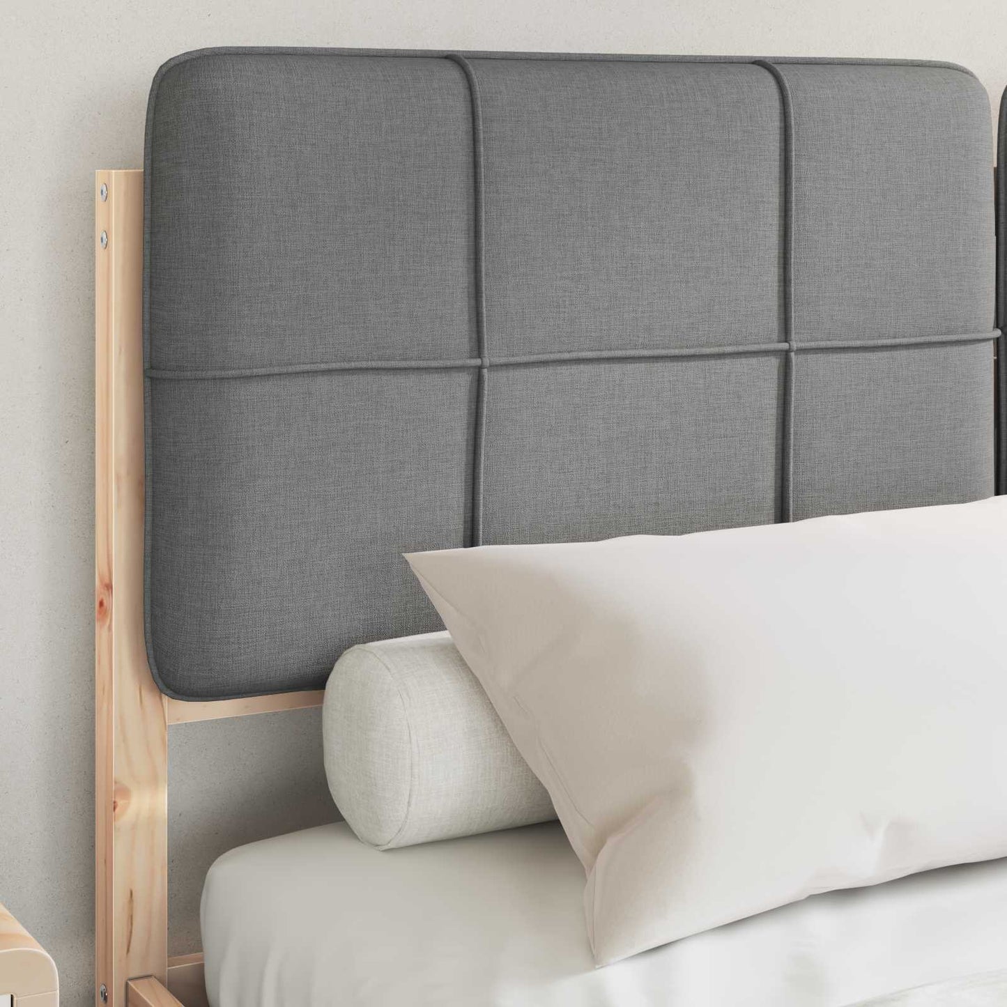 Letto con Testiera Rivestita Grigio chiaro 160 x 200 cm | homemem39