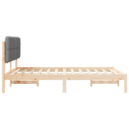 Letto con Testiera Rivestita Grigio chiaro 160 x 200 cm | homemem39