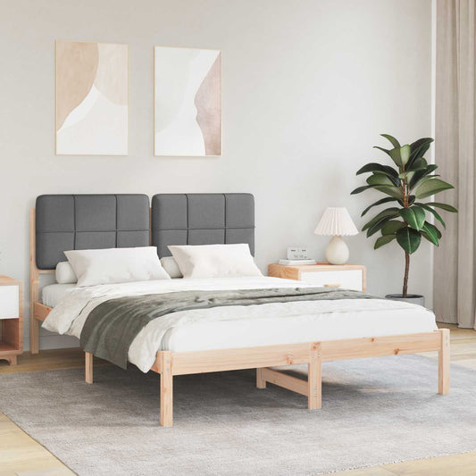 Letto con Testiera Rivestita Grigio scuro 160 x 200 cm | homemem39