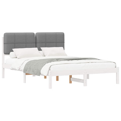 Letto con Testiera Rivestita Grigio chiaro 160 x 200 cm | homemem39