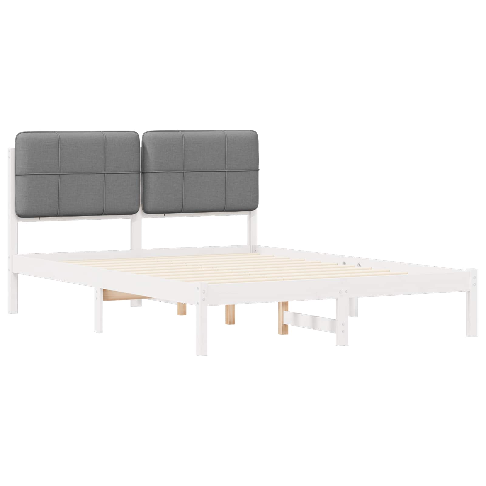 Letto con Testiera Rivestita Grigio chiaro 160 x 200 cm | homemem39