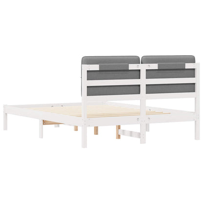 Letto con Testiera Rivestita Grigio chiaro 160 x 200 cm | homemem39