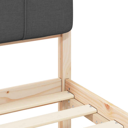 Letto con Testiera Rivestita Grigio scuro 150 x 200 cm | homemem39