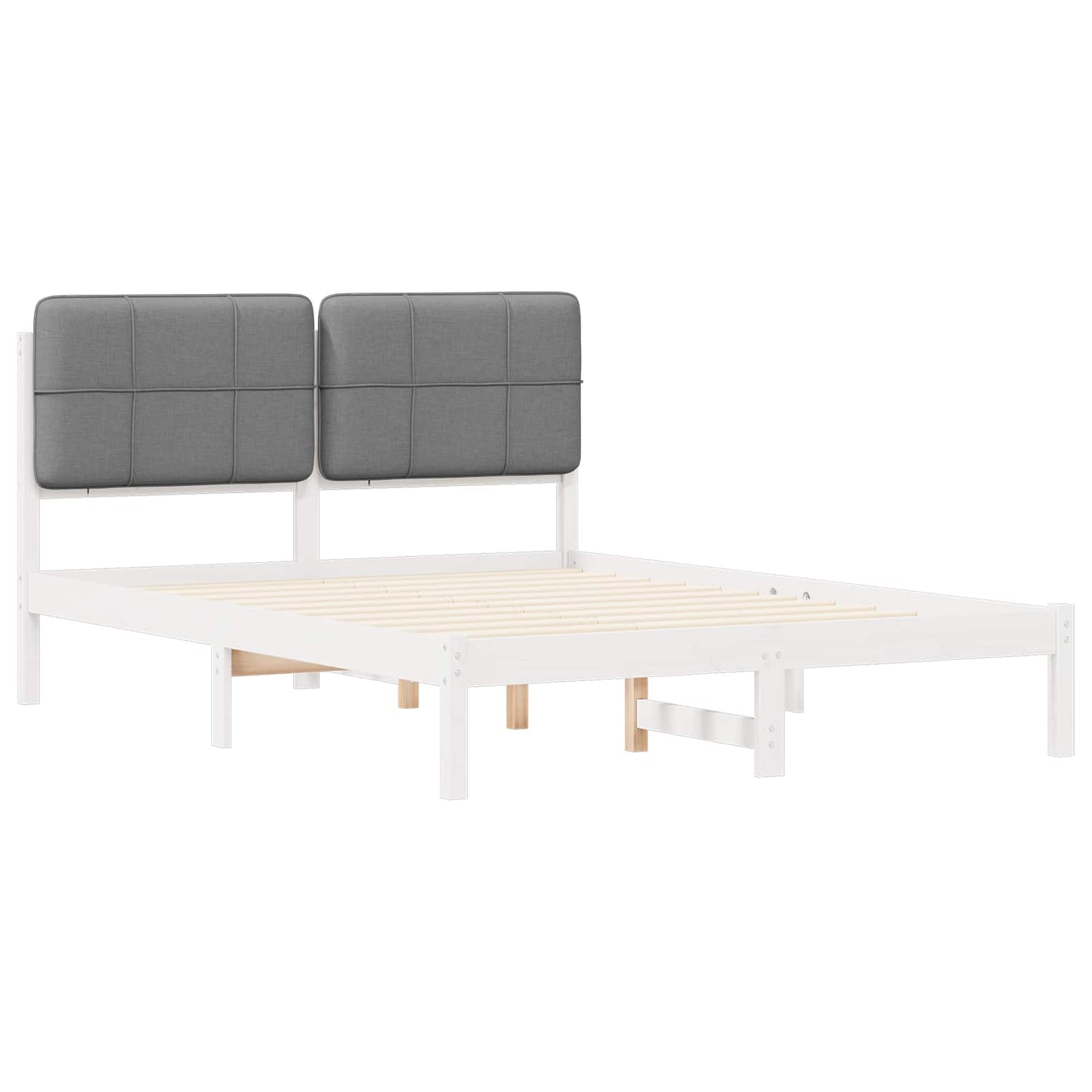Letto con Testiera Rivestita Grigio chiaro 150 x 200 cm | homemem39