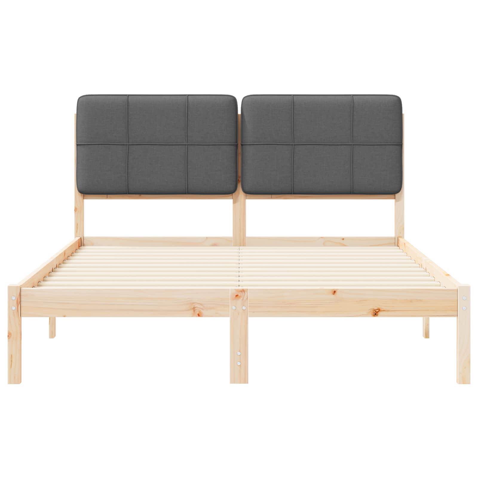 Letto con Testiera Rivestita Grigio scuro 140 x 200 cm | homemem39