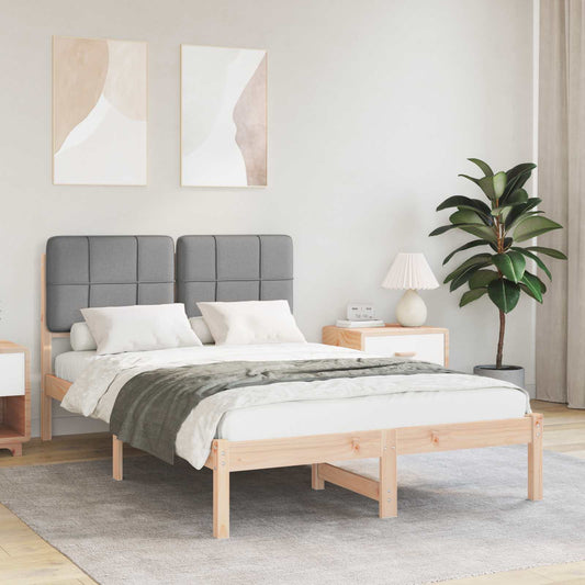 Letto con Testiera Rivestita Grigio chiaro 120 x 200 cm | homemem39