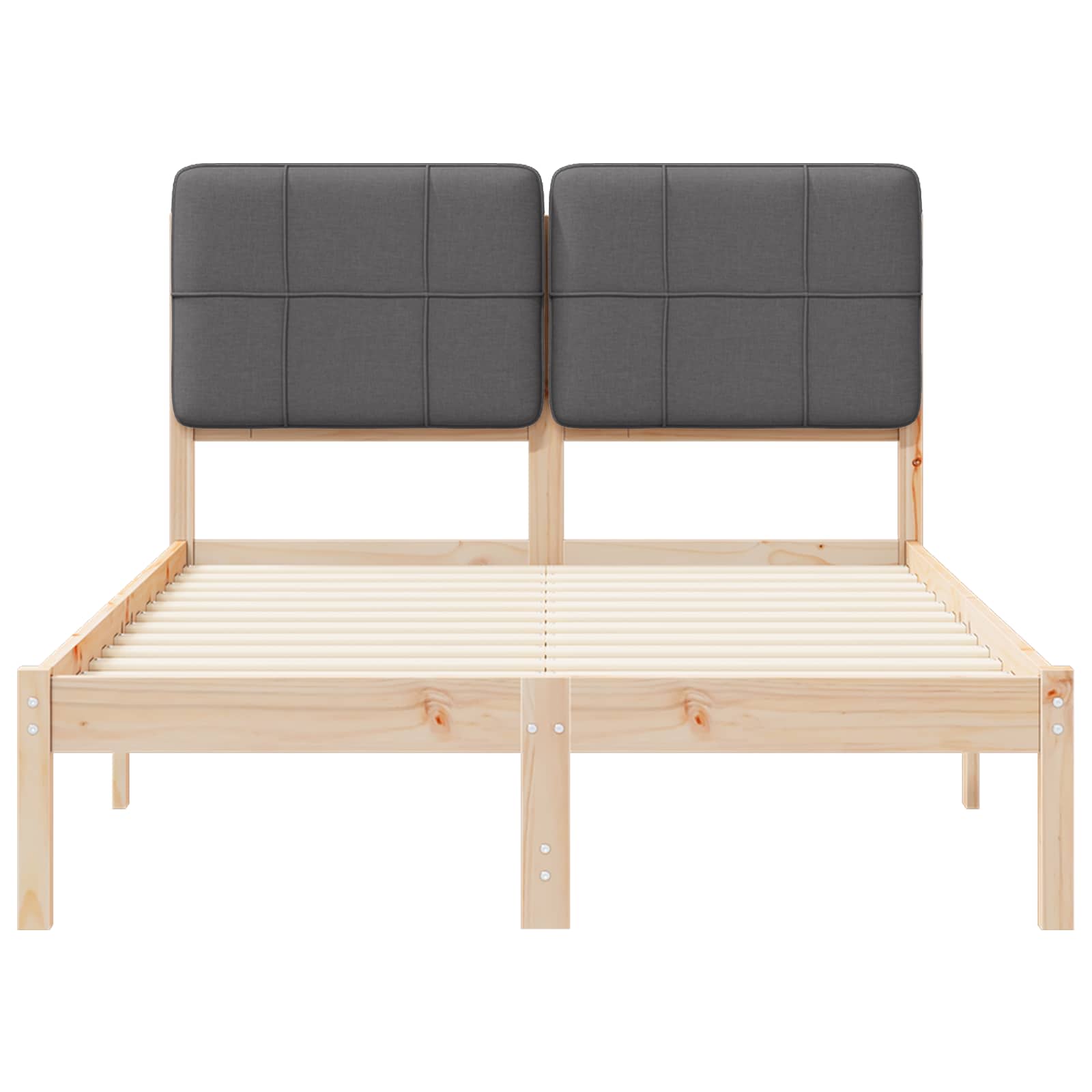 Letto con Testiera Rivestita Grigio scuro 120 x 200 cm | homemem39