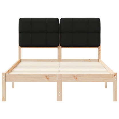 Letto con Testiera Rivestita Nero 120 x 200 cm Pino massello | homemem39