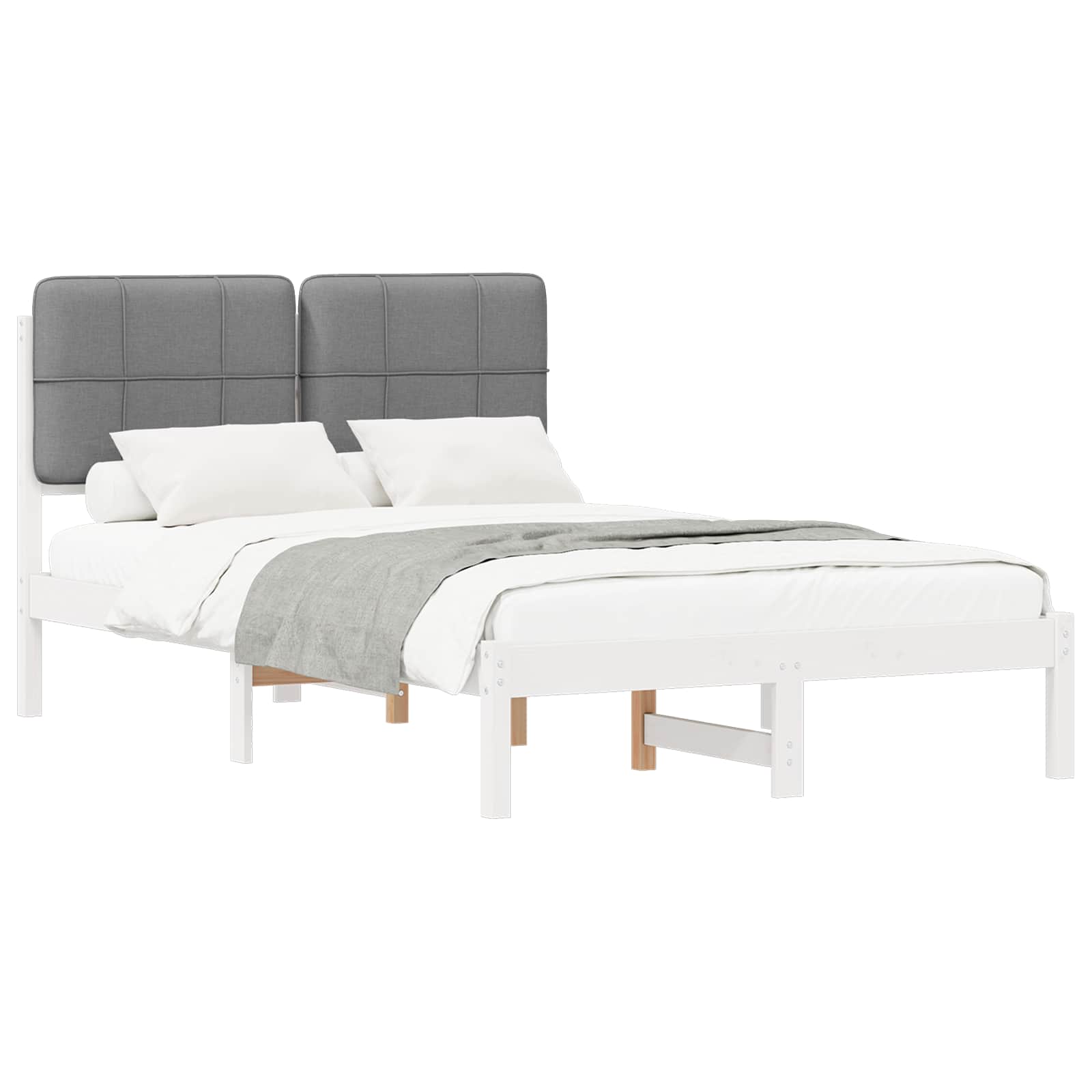 Letto con Testiera Rivestita Grigio chiaro 120 x 200 cm | homemem39
