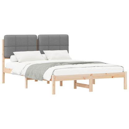 Letto con Testiera Rivestita Grigio chiaro 140 x 190 cm | homemem39