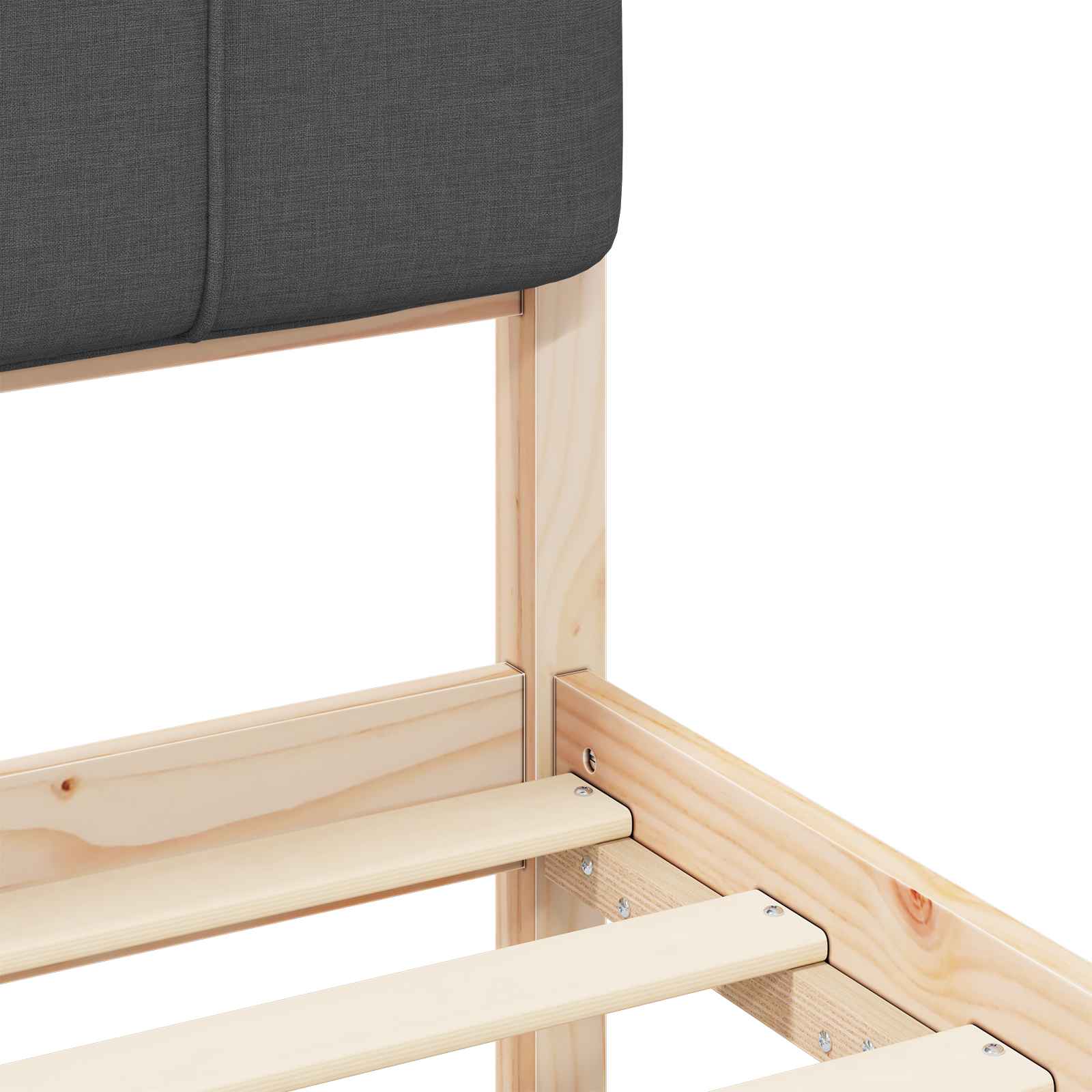 Letto con Testiera Rivestita Grigio scuro 140 x 190 cm | homemem39