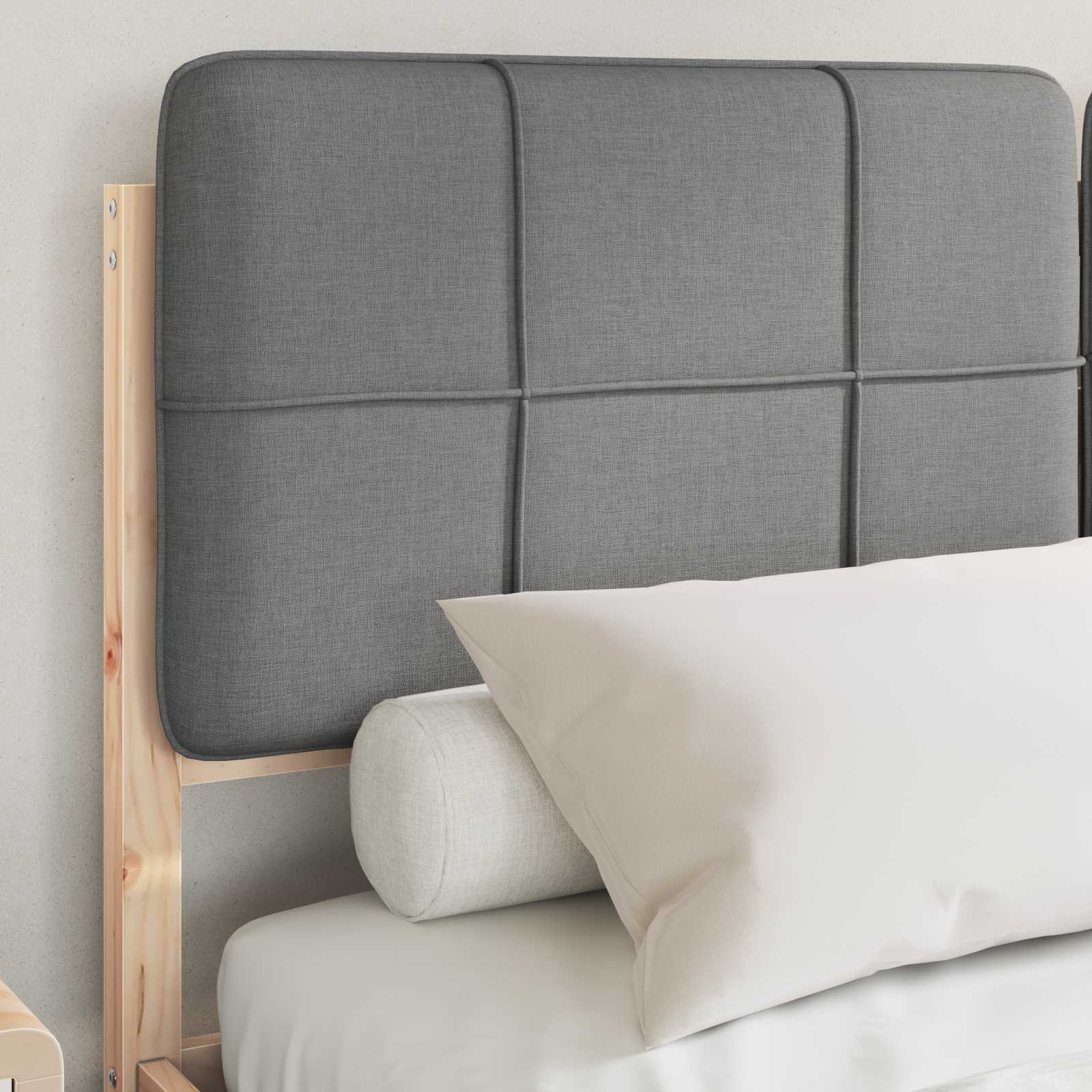 Letto con Testiera Rivestita Grigio chiaro 135 x 190 cm | homemem39