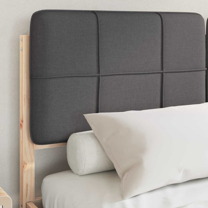 Letto con Testiera Rivestita Grigio scuro 135 x 190 cm