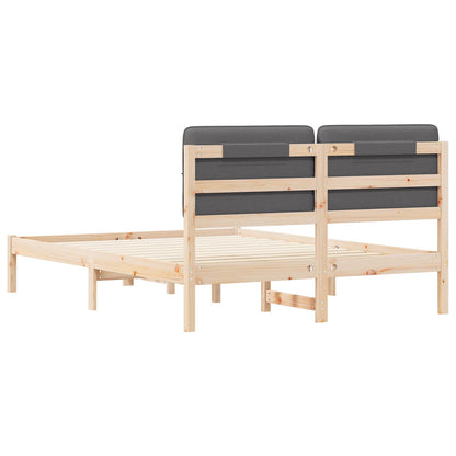 Letto con Testiera Rivestita Grigio scuro 135 x 190 cm | homemem39