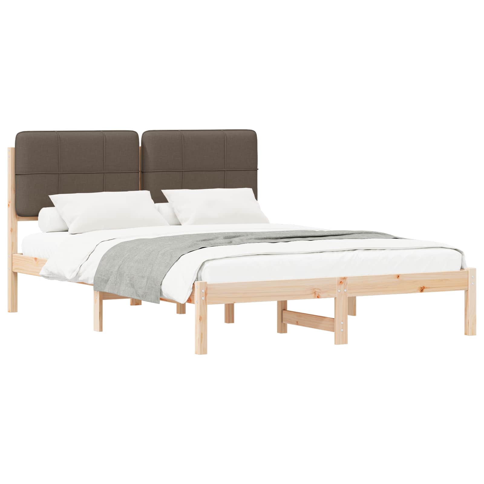 Letto con Testiera Rivestita Talpa 135 x 190 cm Pino massello | homemem39