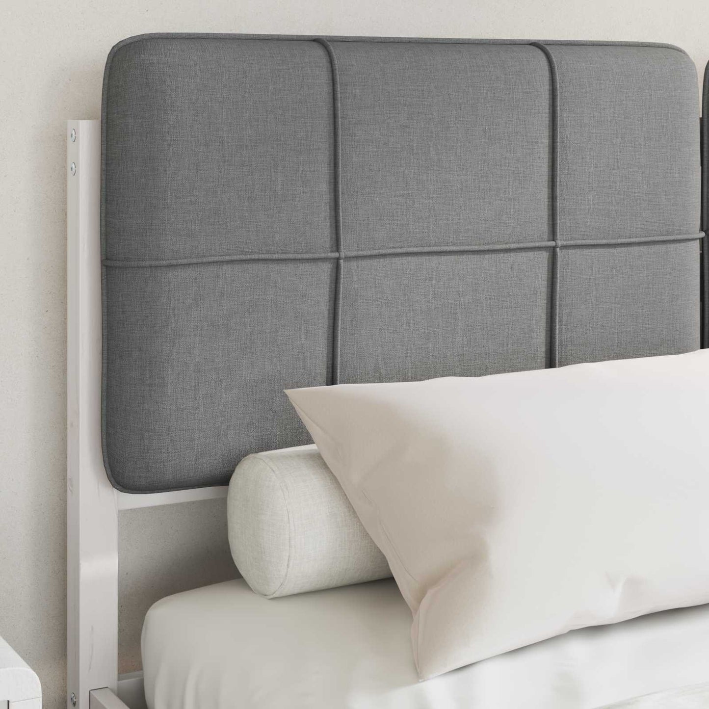 Letto con Testiera Rivestita Grigio chiaro 135 x 190 cm | homemem39