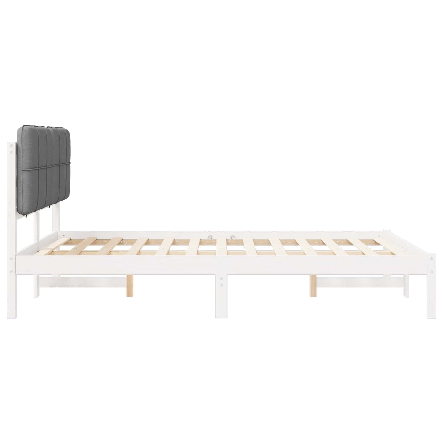 Letto con Testiera Rivestita Grigio chiaro 135 x 190 cm | homemem39