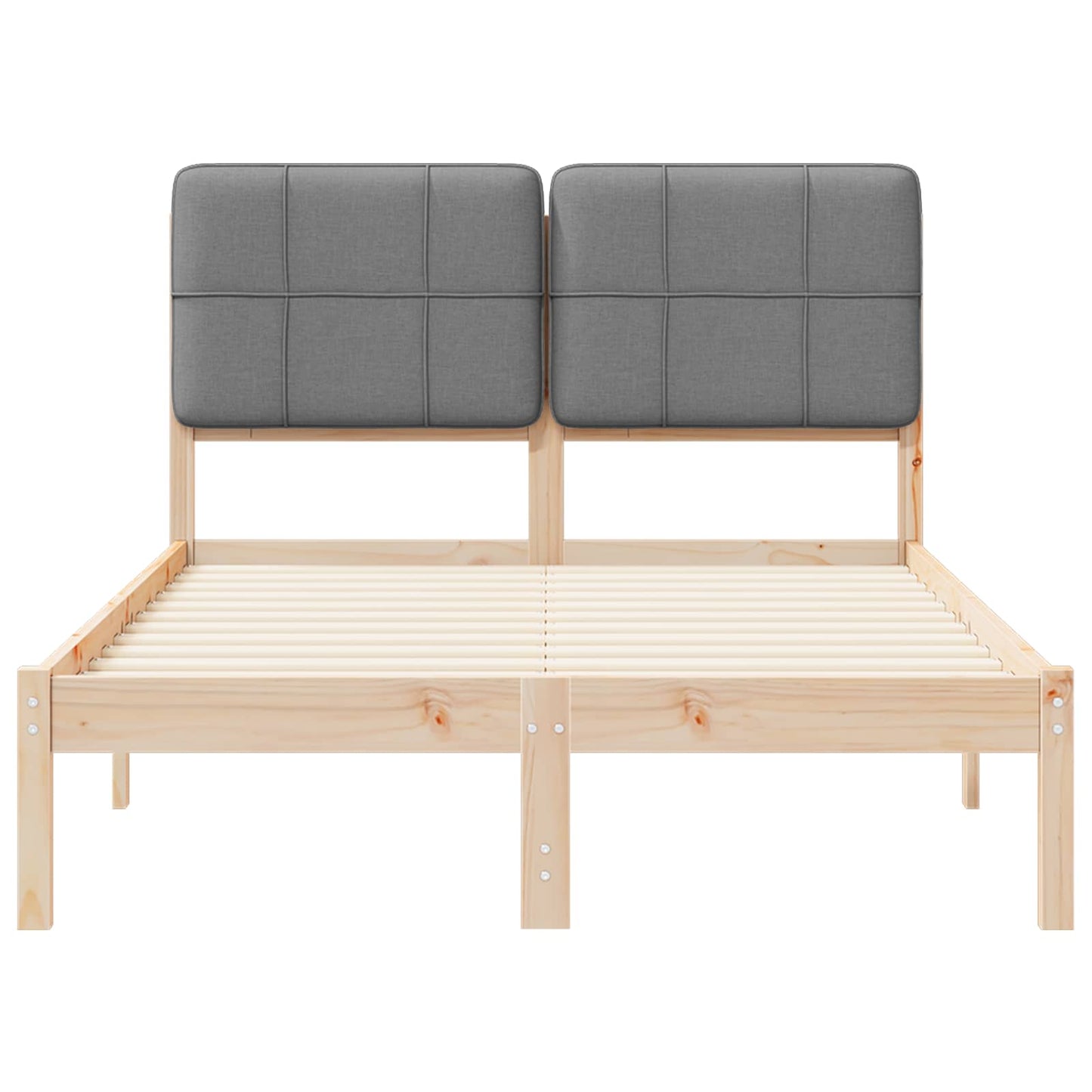 Letto con Testiera Rivestita Grigio chiaro 120 x 190 cm | homemem39