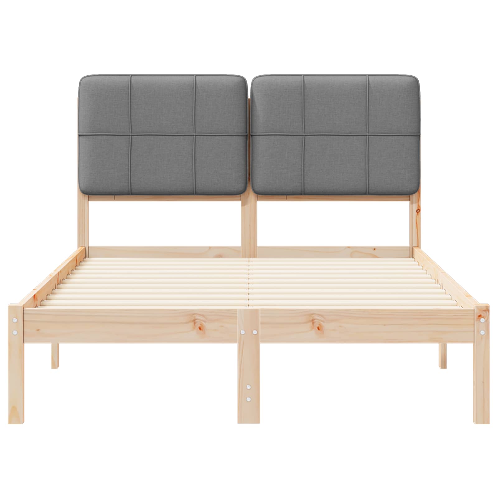 Letto con Testiera Rivestita Grigio chiaro 120 x 190 cm | homemem39