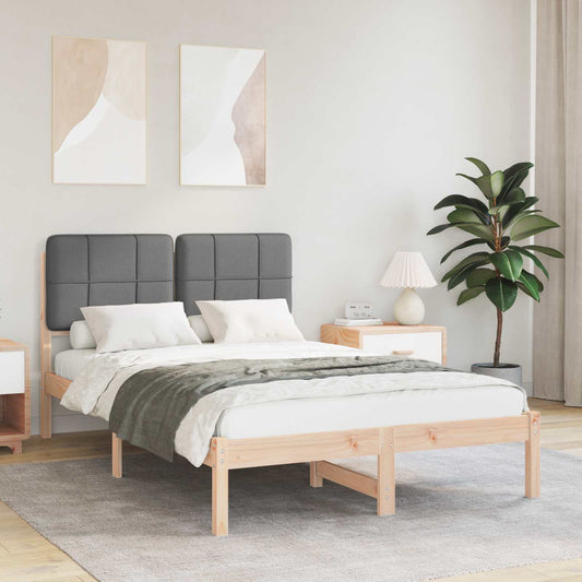 Letto con Testiera Rivestita Grigio scuro 120 x 190 cm | homemem39
