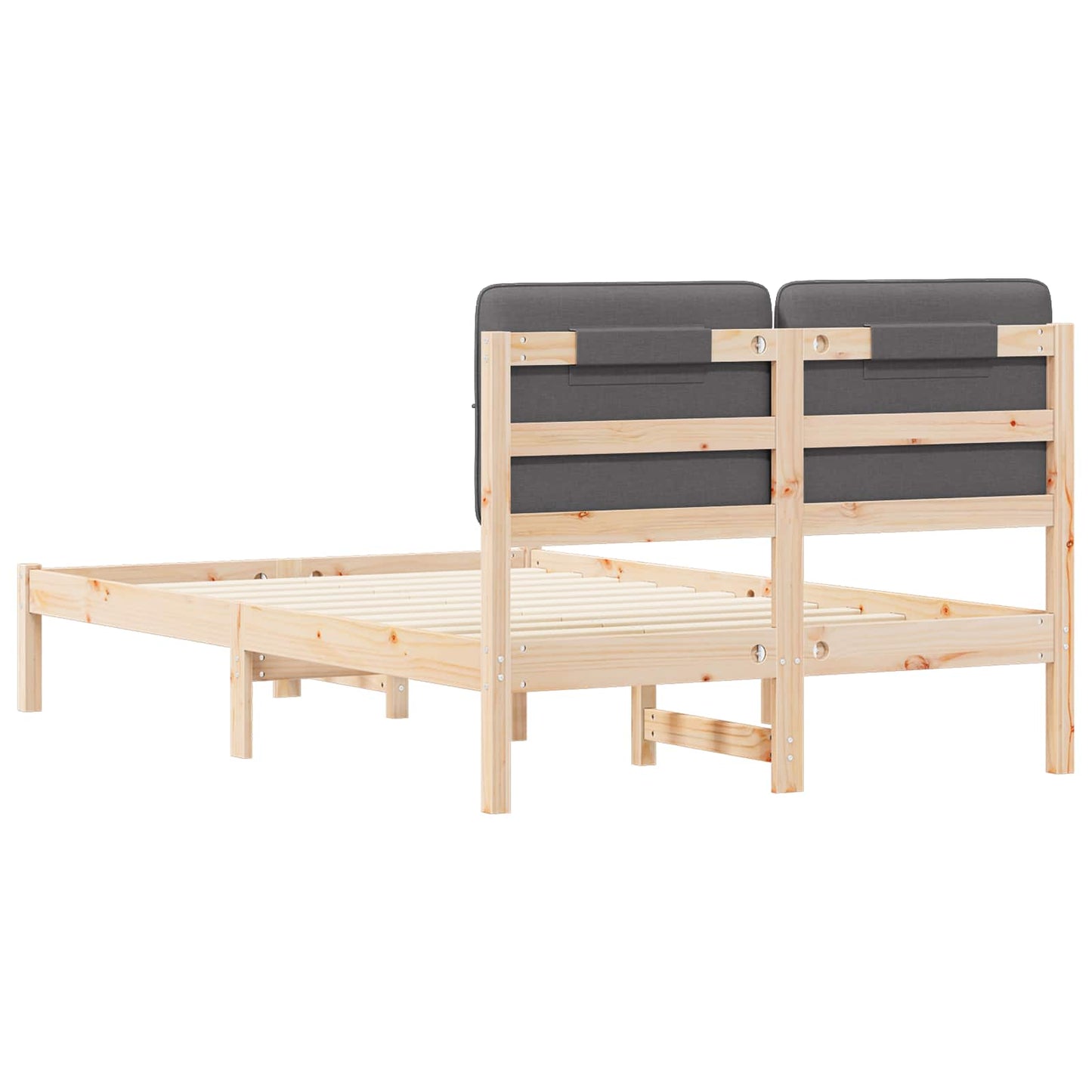 Letto con Testiera Rivestita Grigio scuro 120 x 190 cm | homemem39