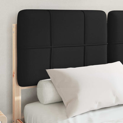 Letto con Testiera Rivestita Nero 120 x 190 cm Pino massello | homemem39