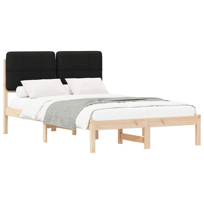 Letto con Testiera Rivestita Nero 120 x 190 cm Pino massello | homemem39