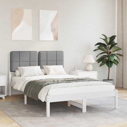 Letto con Testiera Rivestita Grigio chiaro 120 x 190 cm | homemem39