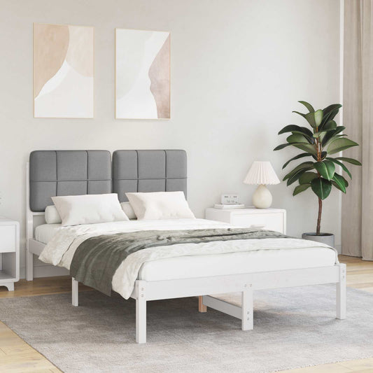 Letto con Testiera Rivestita Grigio chiaro 120 x 190 cm | homemem39