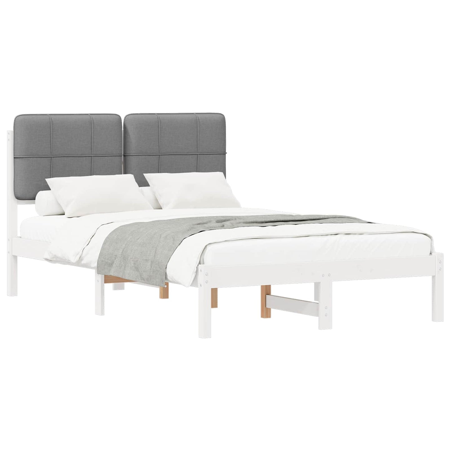 Letto con Testiera Rivestita Grigio chiaro 120 x 190 cm | homemem39
