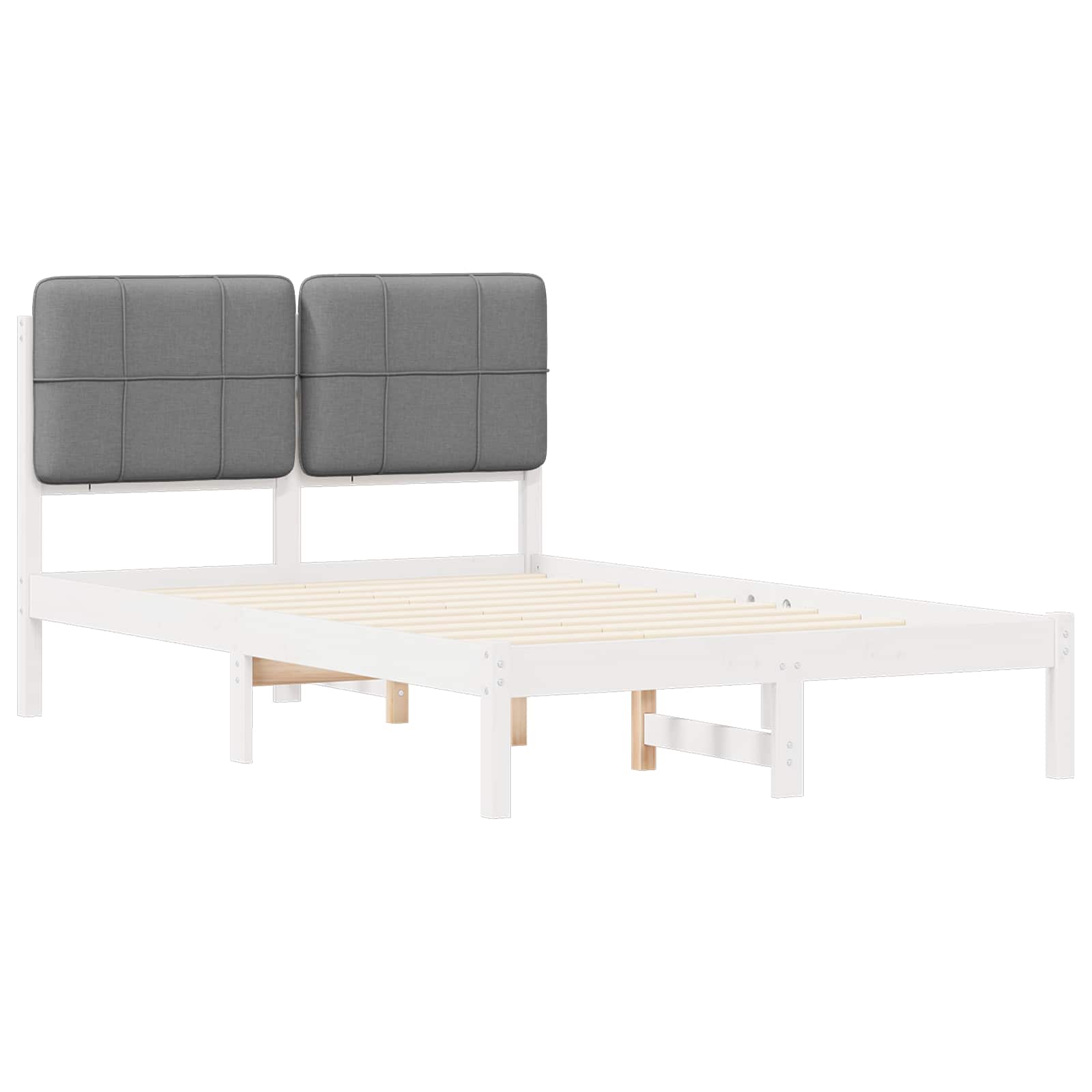 Letto con Testiera Rivestita Grigio chiaro 120 x 190 cm | homemem39