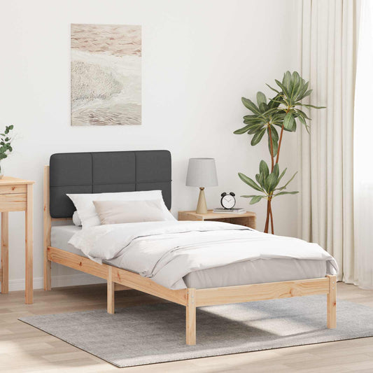 Letto con Testiera Rivestita Grigio scuro 100 x 200 cm | homemem39