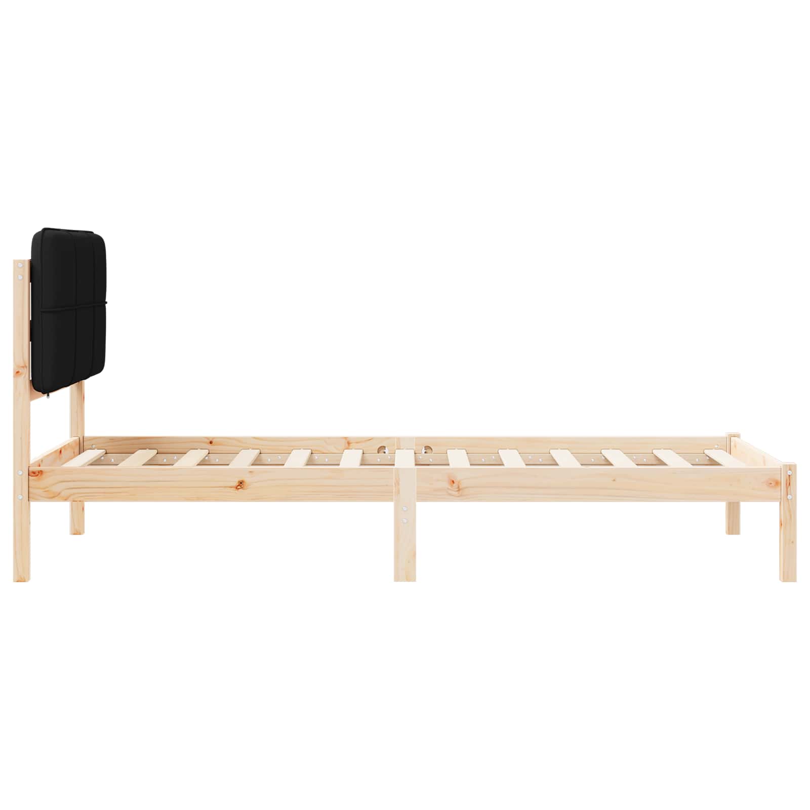 Letto con Testiera Rivestita Nero 100 x 200 cm Pino massello | homemem39