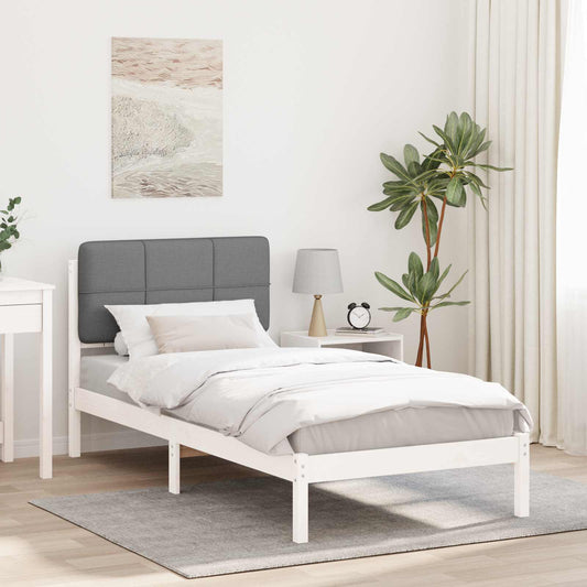 Letto con Testiera Rivestita Grigio chiaro 100 x 200 cm | homemem39
