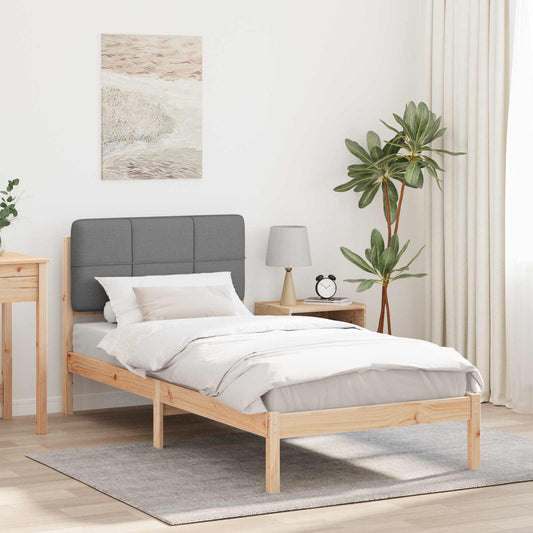 Letto con Testiera Rivestita Grigio chiaro 90 x 200 cm | homemem39