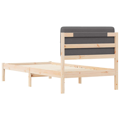 Letto con Testiera Rivestita Grigio scuro 90 x 200 cm | homemem39