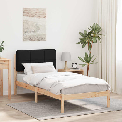 Letto con Testiera Rivestita Nero 90 x 200 cm Pino massello | homemem39