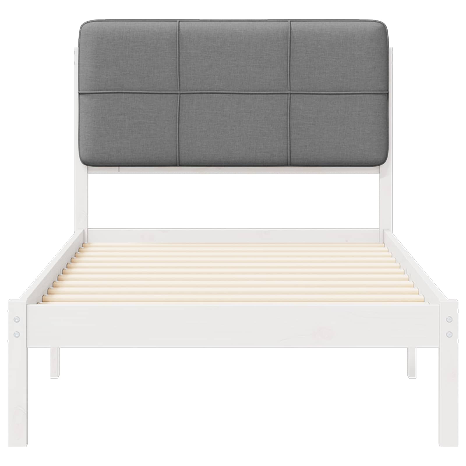 Letto con Testiera Rivestita Grigio chiaro 90 x 200 cm | homemem39