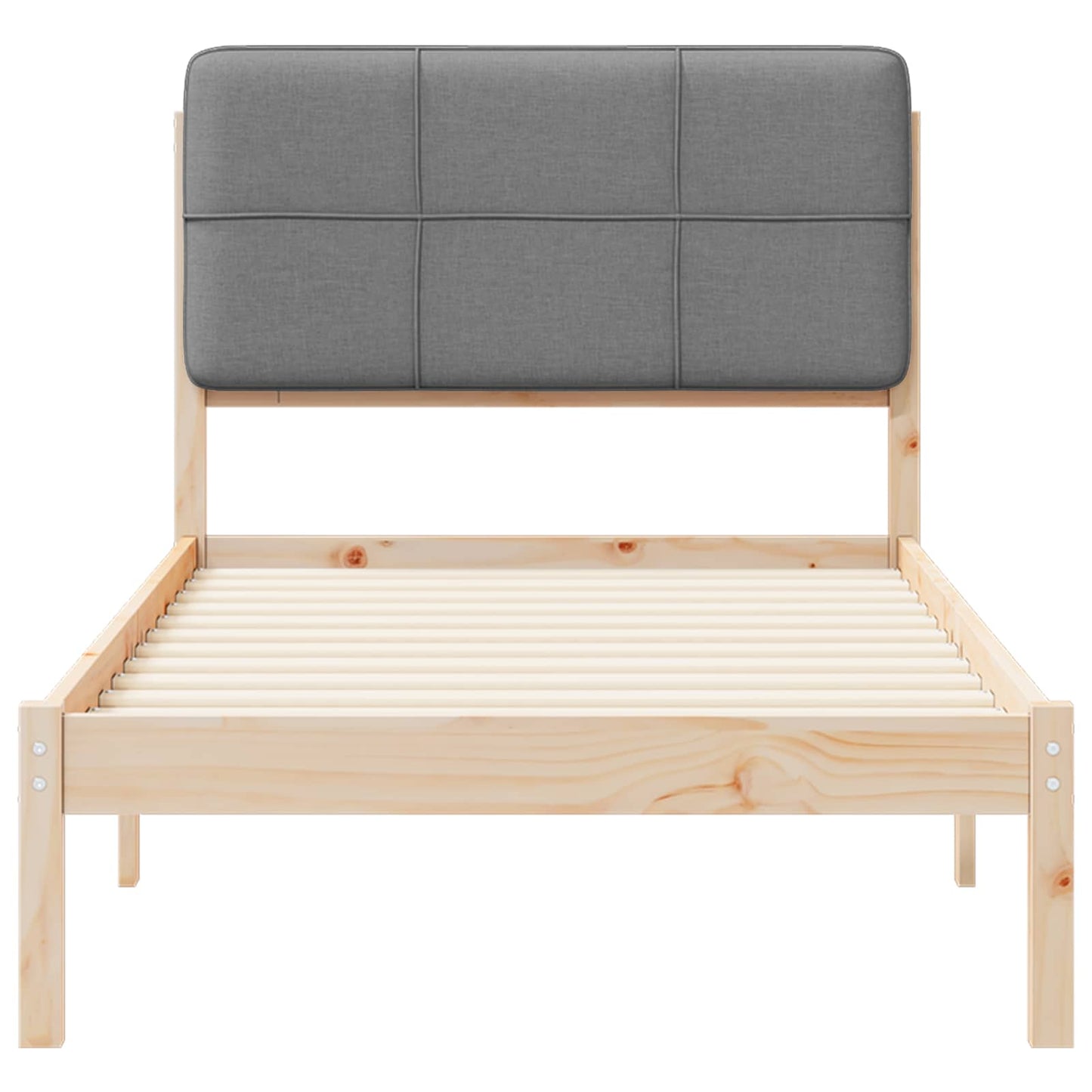 Letto con Testiera Rivestita Grigio chiaro 80 x 200 cm | homemem39