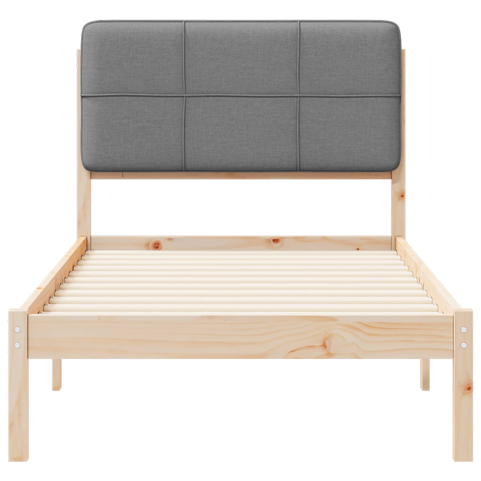 Letto con Testiera Rivestita Grigio chiaro 80 x 200 cm | homemem39