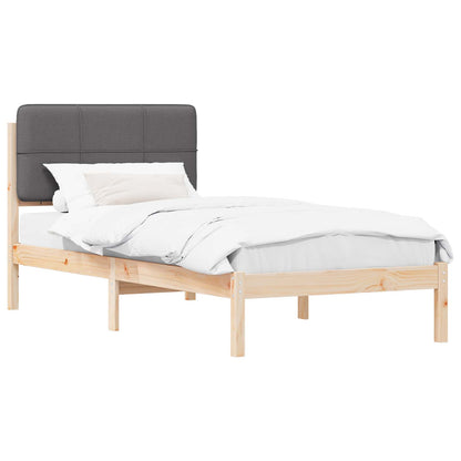 Letto con Testiera Rivestita Grigio scuro 80 x 200 cm | homemem39