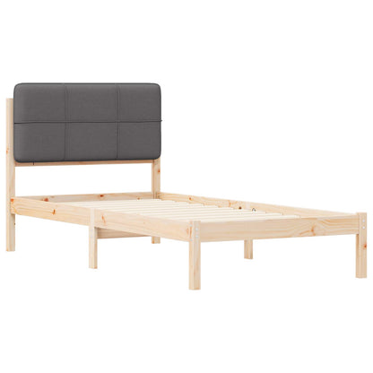 Letto con Testiera Rivestita Grigio scuro 80 x 200 cm | homemem39