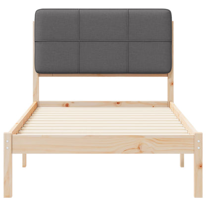 Letto con Testiera Rivestita Grigio scuro 80 x 200 cm | homemem39