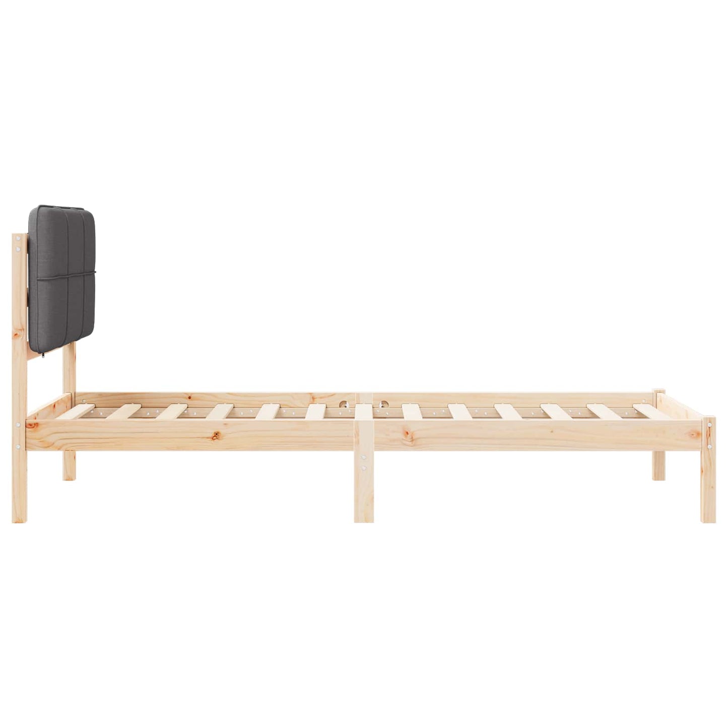 Letto con Testiera Rivestita Grigio scuro 80 x 200 cm