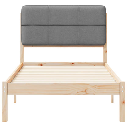 Letto con Testiera Rivestita Grigio chiaro 90 x 190 cm | homemem39