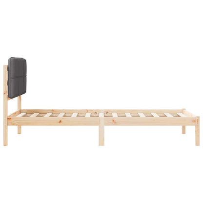 Letto con Testiera Rivestita Grigio scuro 90 x 190 cm | homemem39